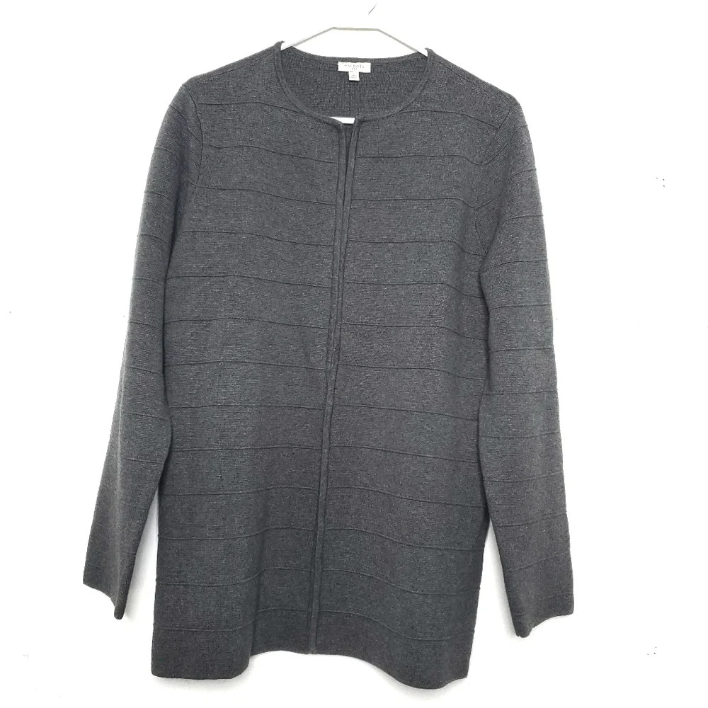 Talbots Open Front Sweater Cardigan Size M Textured Cozy Knit Capsule Wardrobe